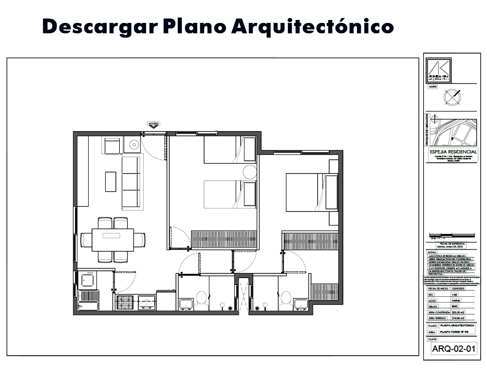 Descargar Plano Arquitectónico Departamento 102 Descargar Plano Arquitectónico Departamento 102